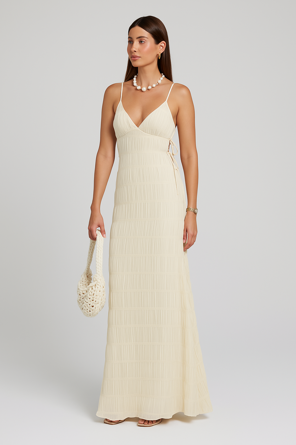 Vestido Aumare Maratea blanco largo fluido