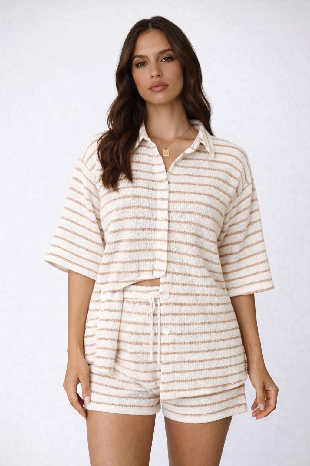 Conjunto Aumare Cozumel de playa a rayas — top y short