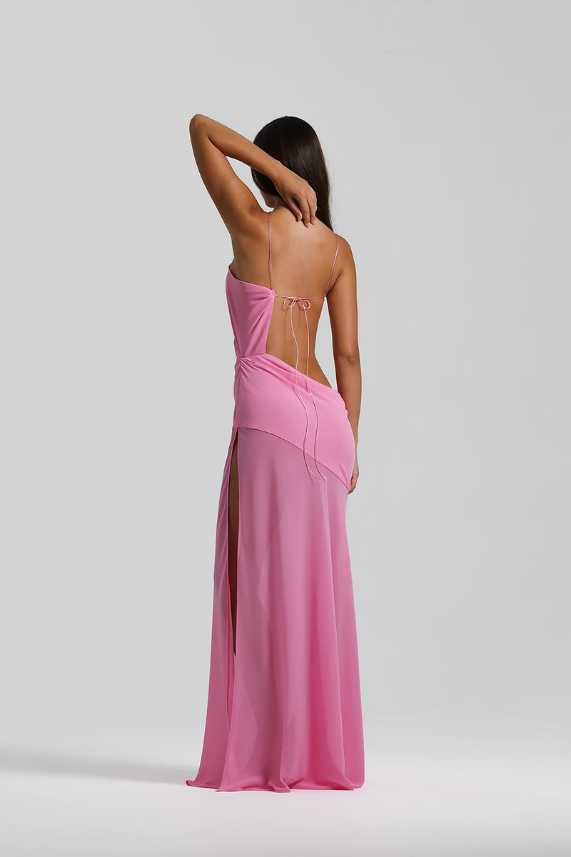 Vestido Aumare Cefalù rosa — espalda