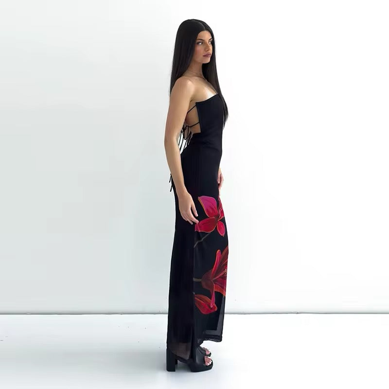 Vestido Aumare Zante strapless resort wear de lujo
