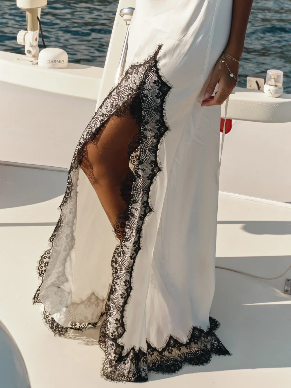 Vestido Aumare Portofino blanco para noches de playa