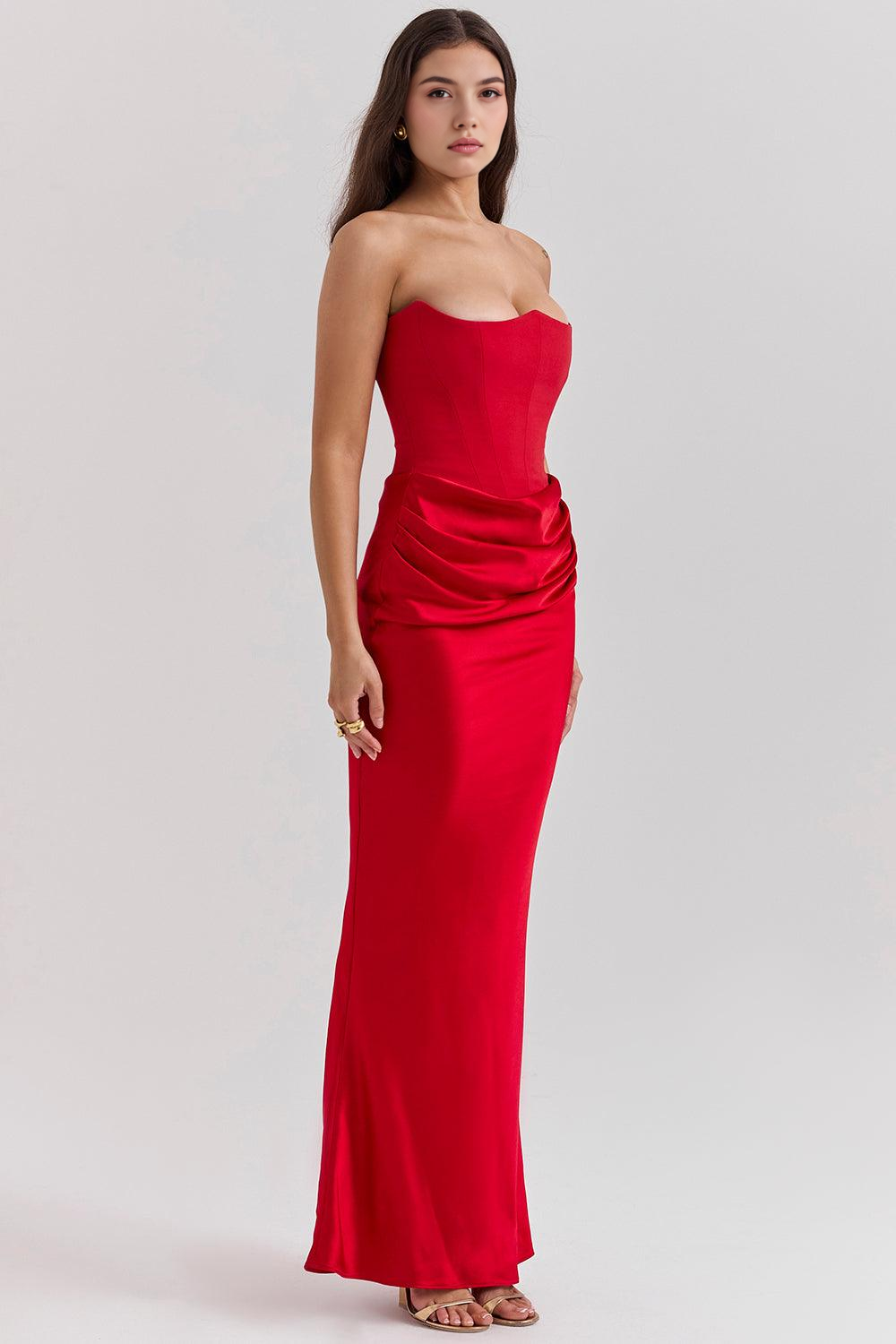 Vestido de playa Marbella rojo elegante AUMARE