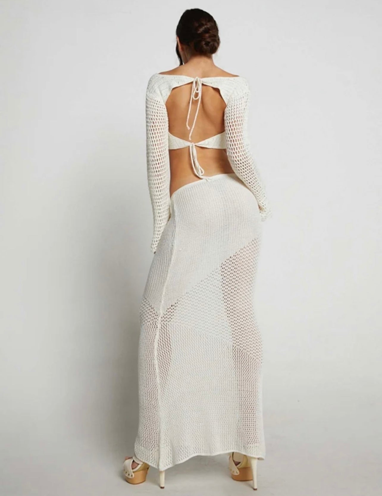Top de manga larga del Conjunto Aumare Agua Blanca con escote suave