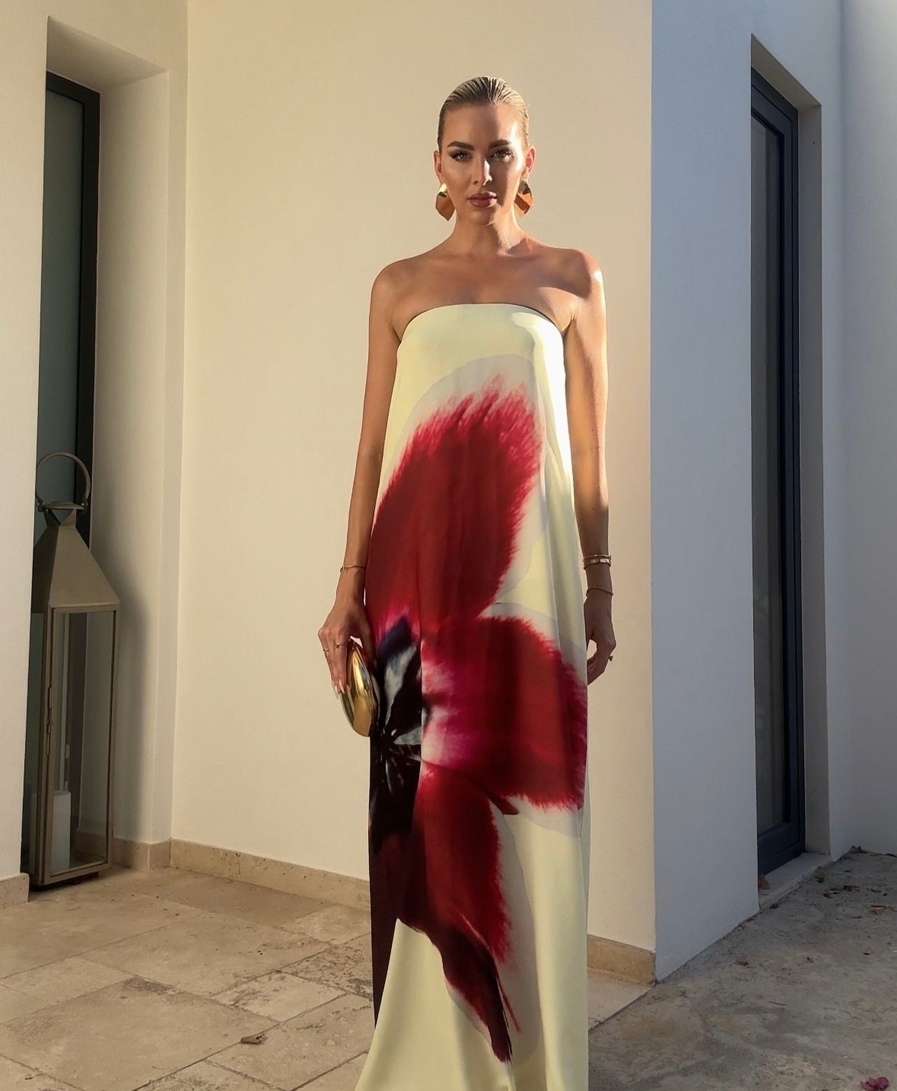 Vestido Aumare Paros estampa acuarela floral