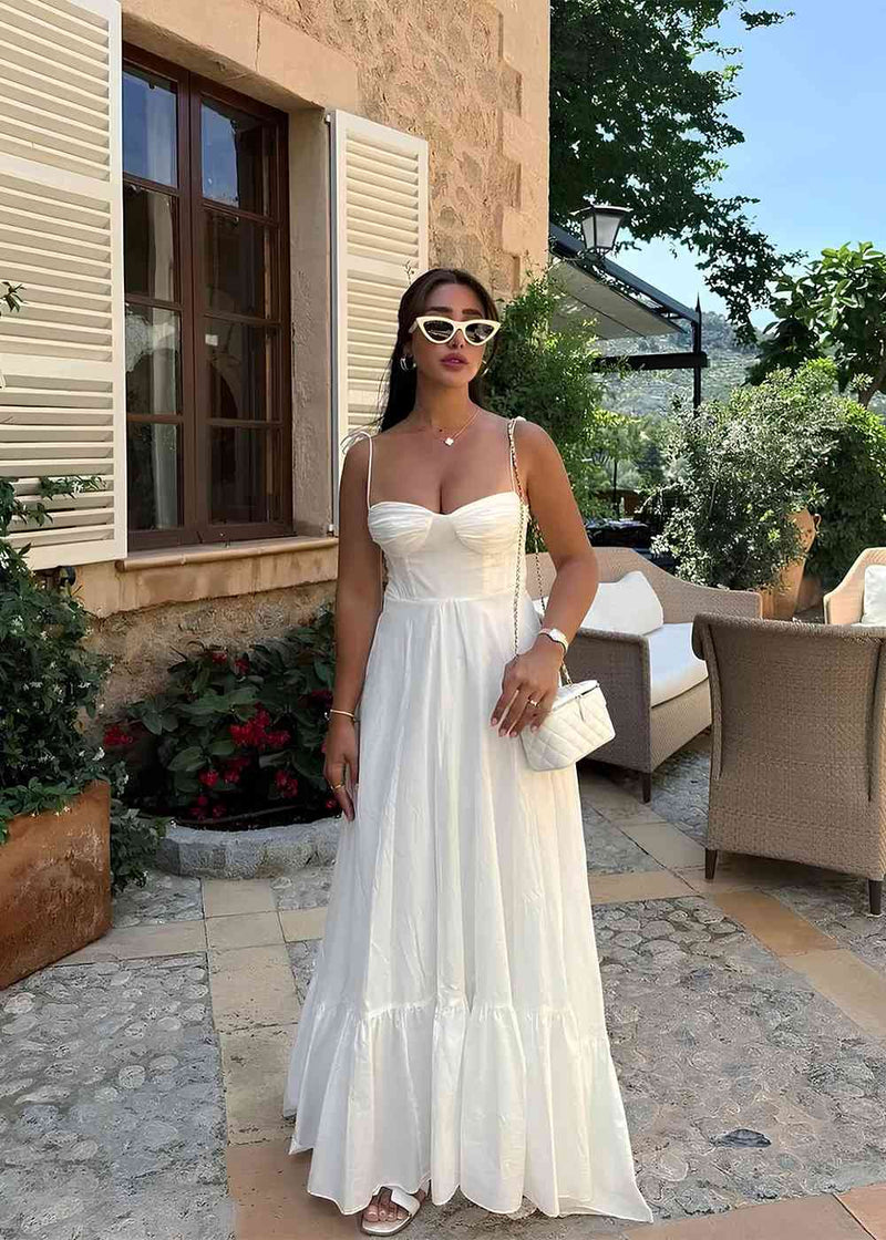 Vestido resort Aumare Èze blanco para vacaciones de playa