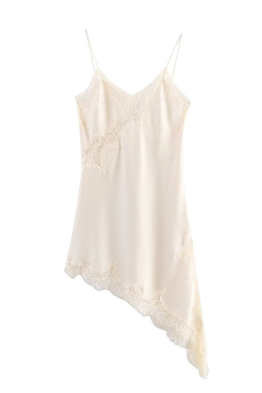 Vestido Aumare Sardegna en blanco hueso con encaje