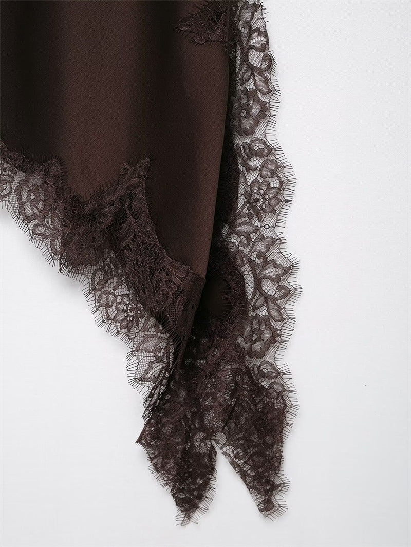 Vestido lencero Aumare Sardegna con encaje delicado