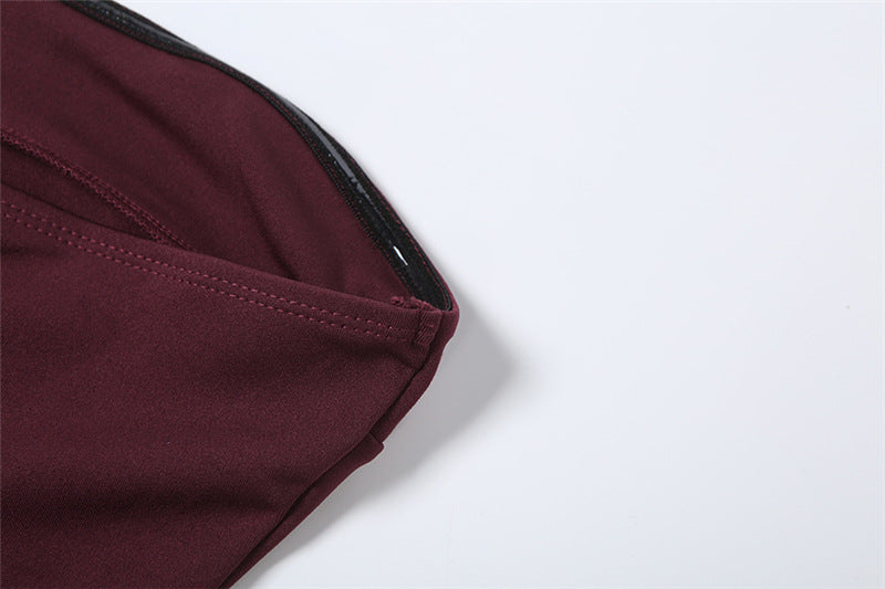 Vestido Positano corte ceñido vino — AUMARE