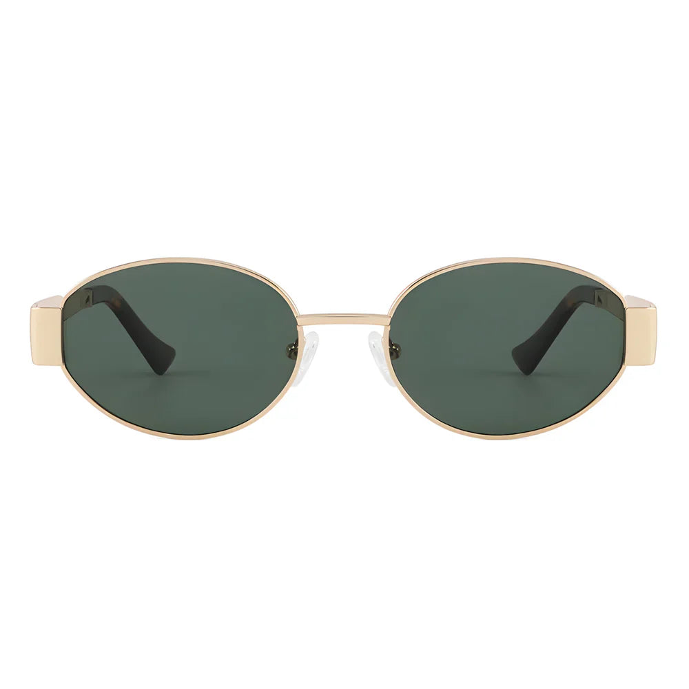 Lentes de sol Aumare Patmos oversized ovalados con montura dorada