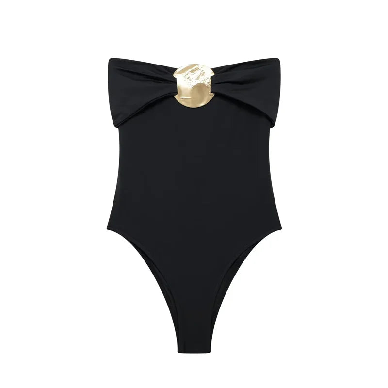 Body Aumare Naomi color negro escote bandeau
