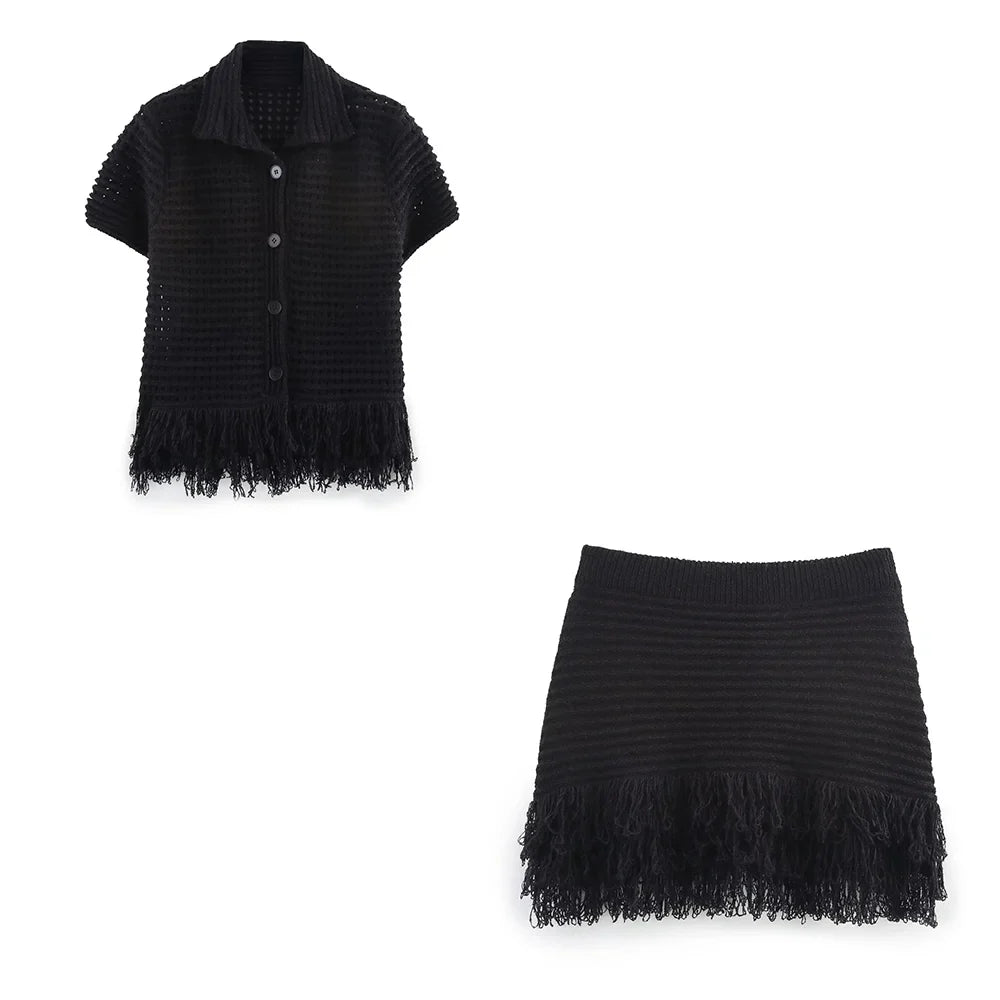 Conjunto Aumare Sisal — tejido calado transpirable
