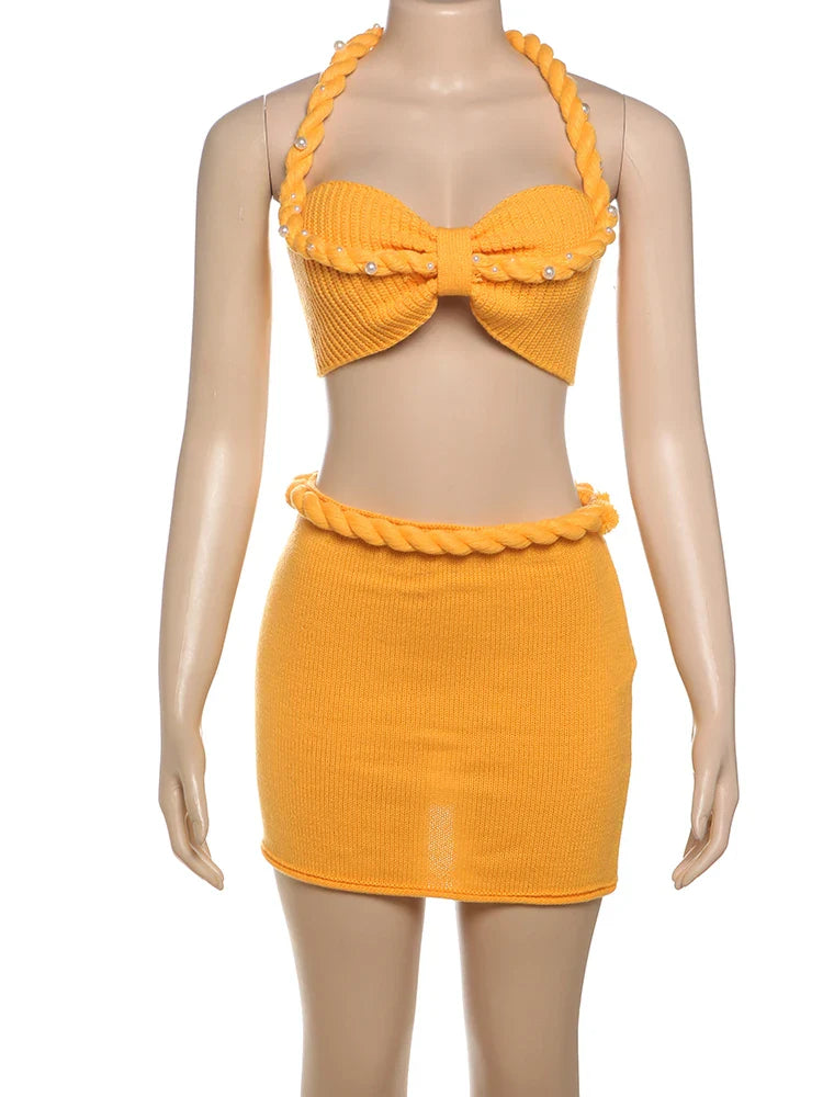 Conjunto Mazunte amarillo vista frontal resort