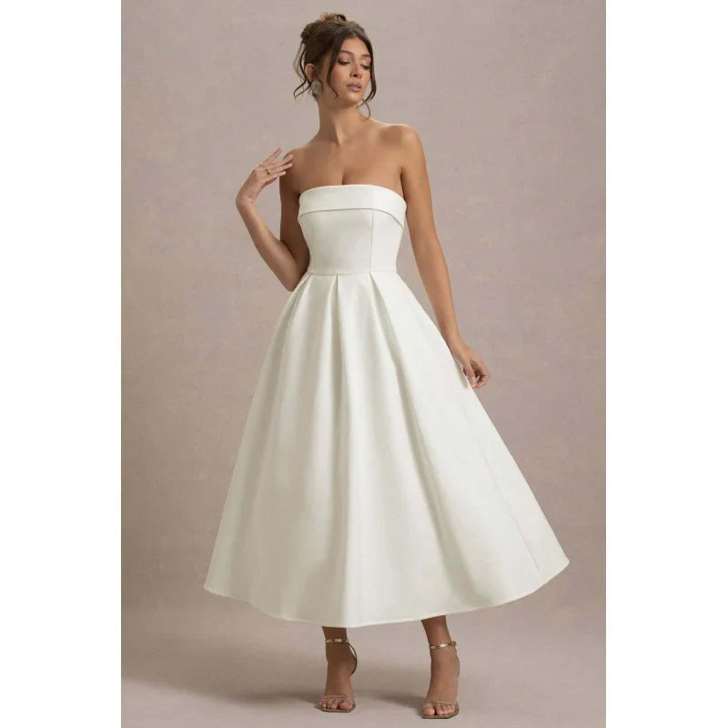 Vestido Aumare Sorrento largo en blanco para resort
