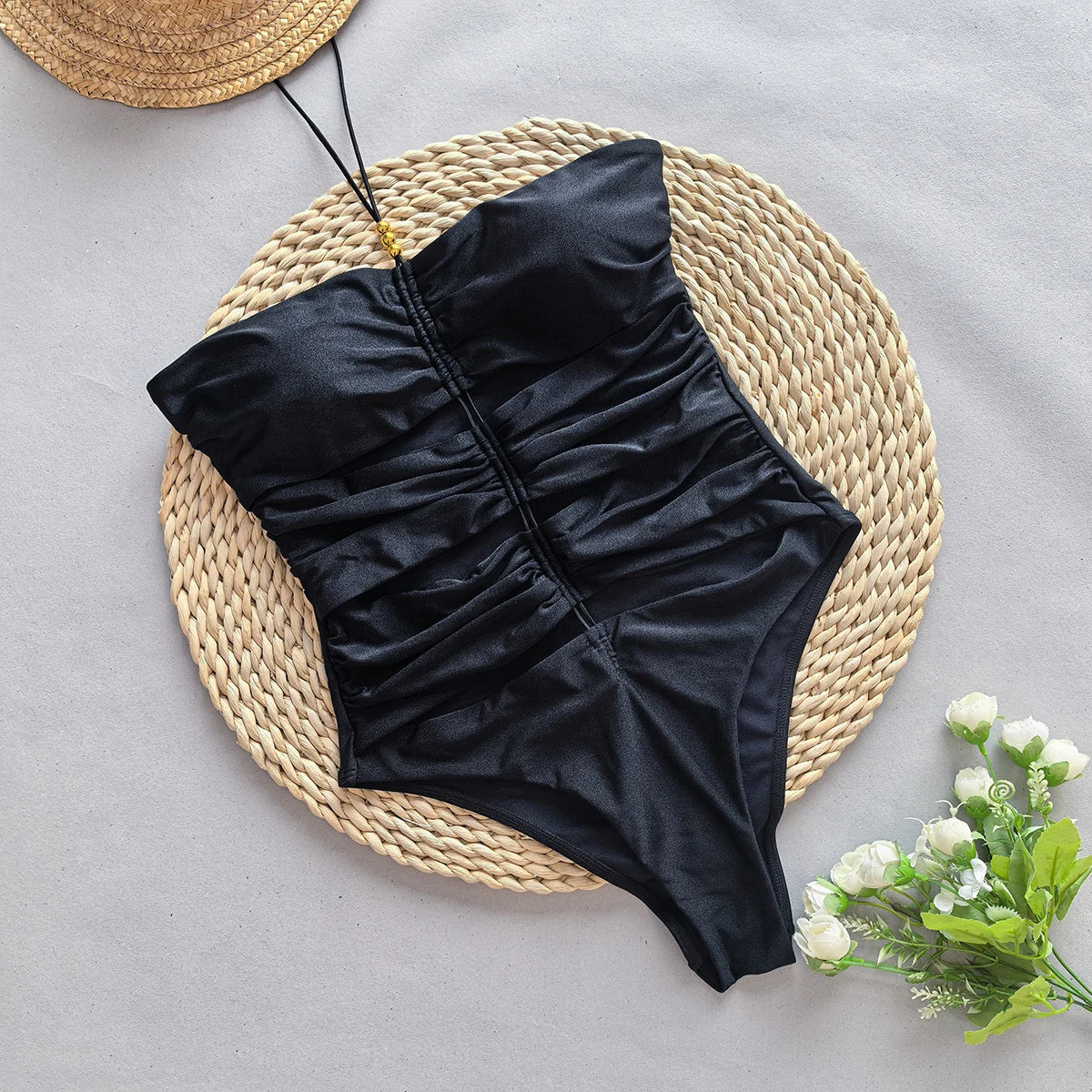 Traje de baño completo negro Aumare Mireille resort wear