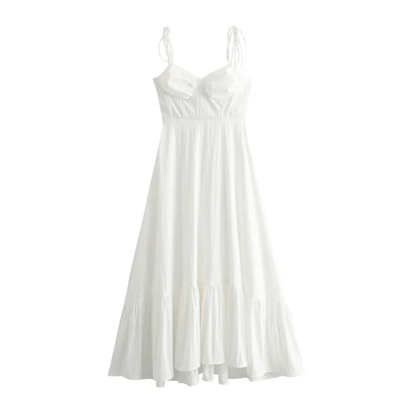 Vestido Aumare Èze blanco de playa de lujo
