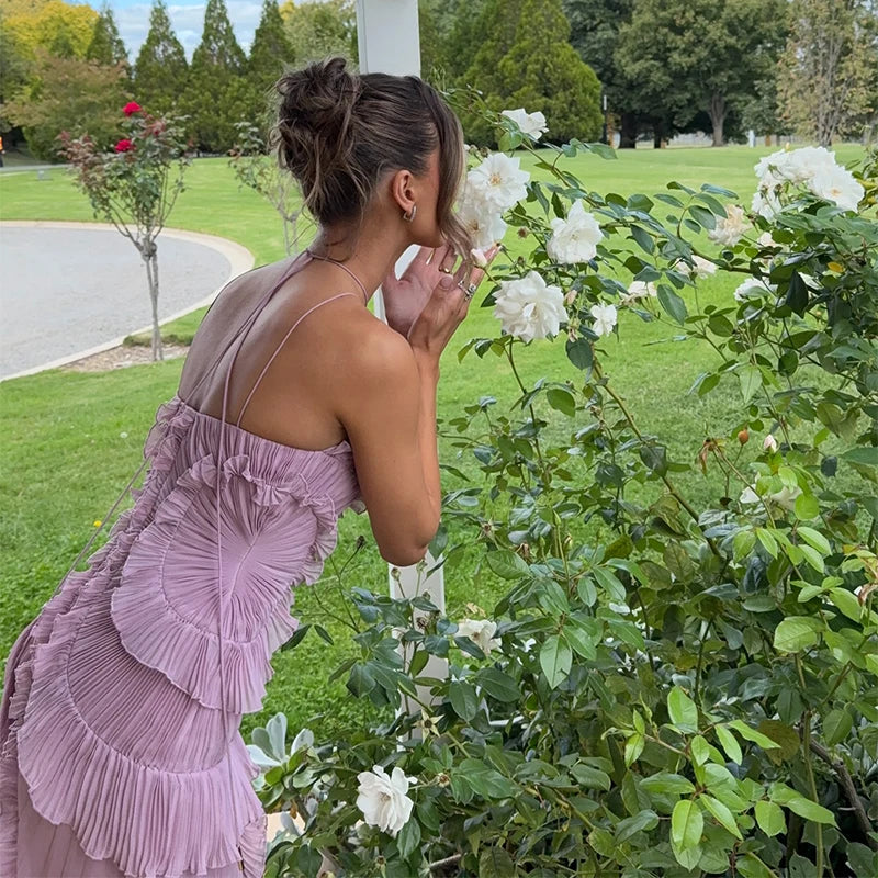 Vestido Aumare Portovenere detalle del escote halter