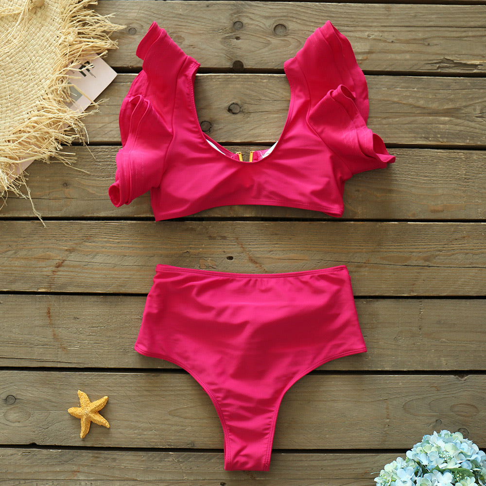 Top de bikini Audrey con detalle dorado en el escote