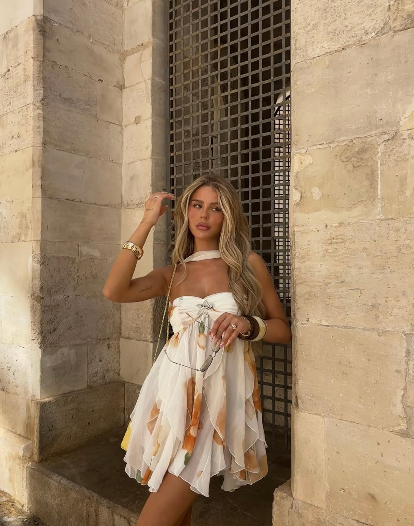 Vestido Aumare Bandol detalle del estampado floral