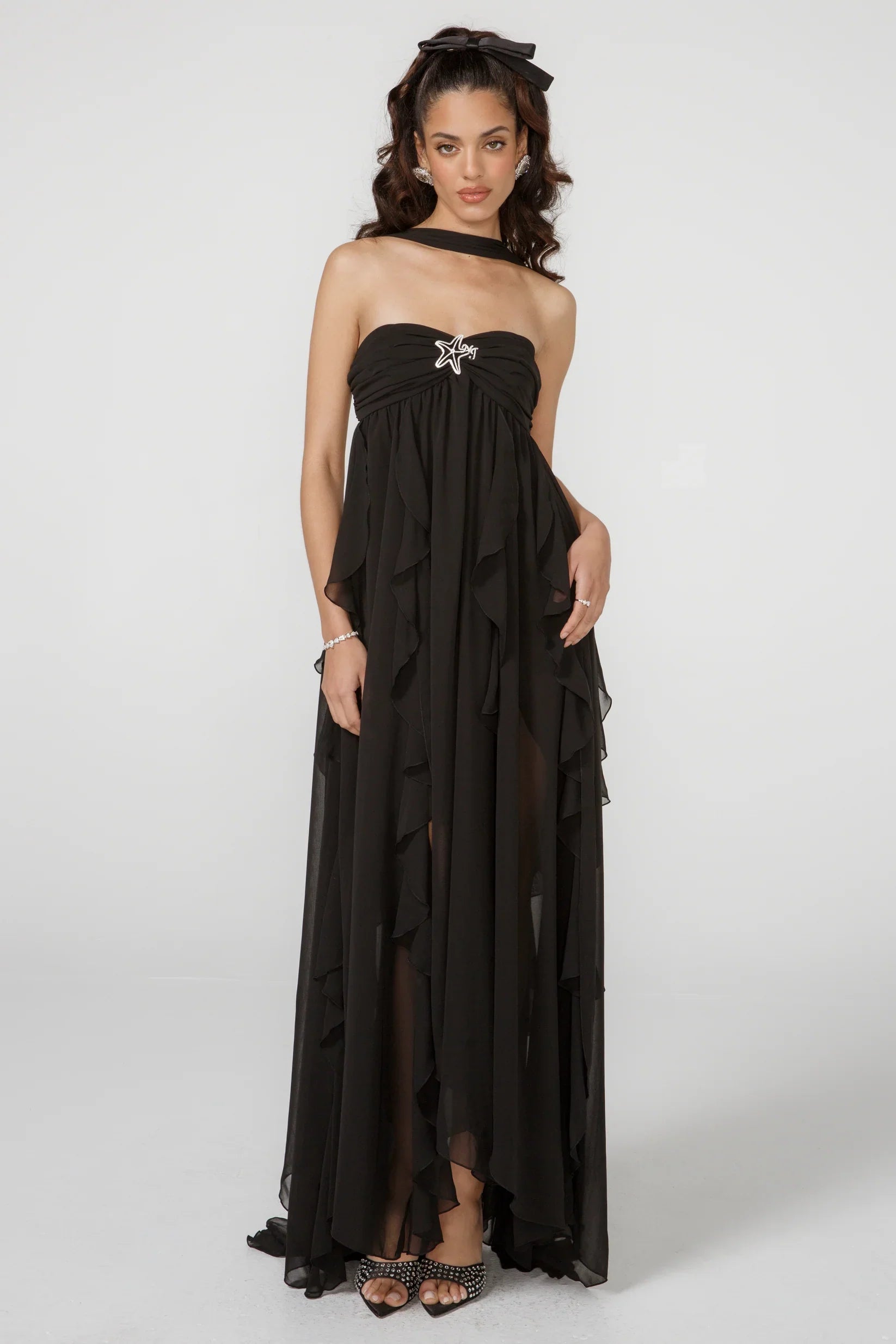 Vestido Aumare Beaulieu con falda de vuelo asimétrico