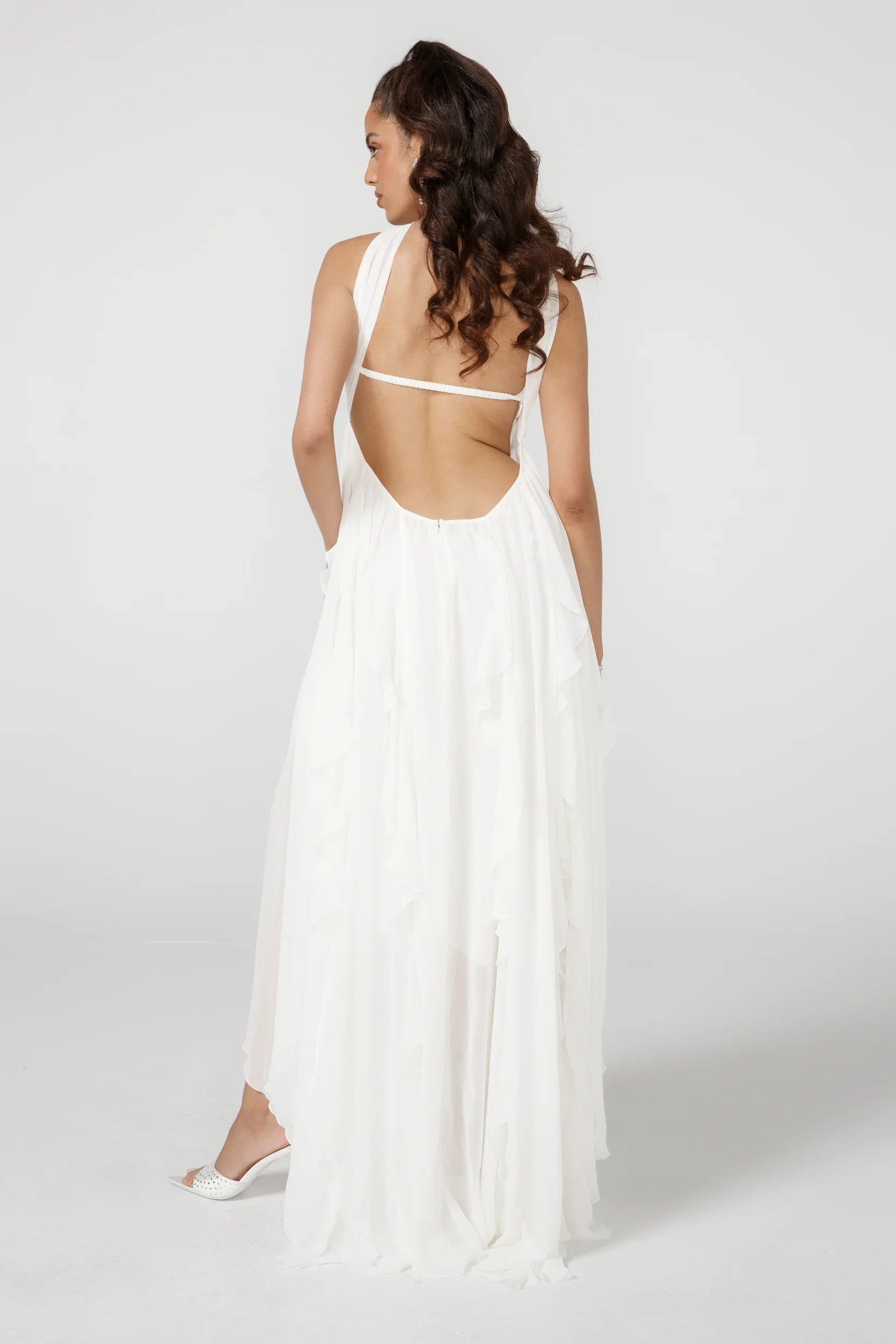 Vestido Aumare Beaulieu blanco de talle imperio