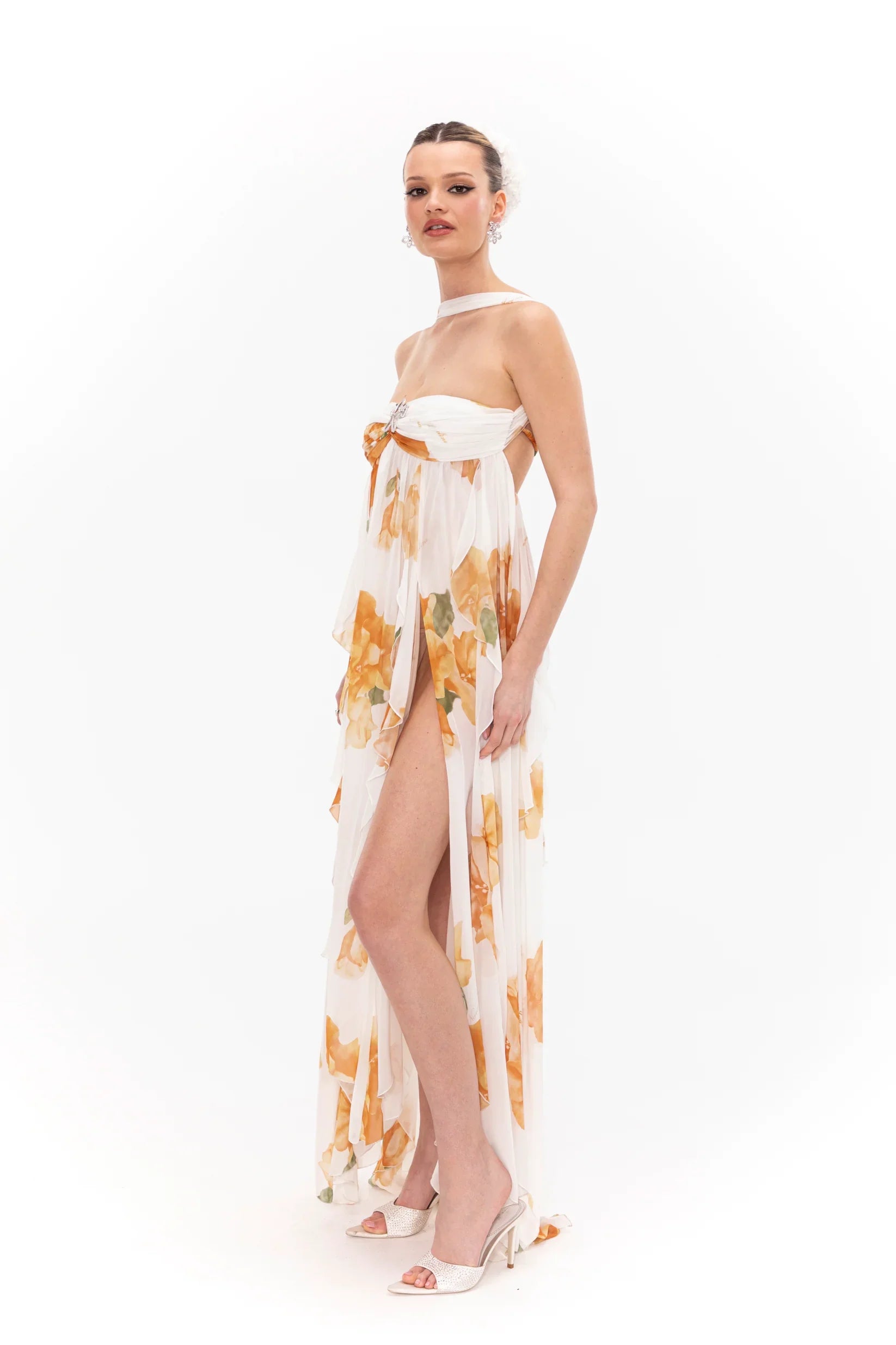 Vestido largo Aumare Beaulieu con escote halter