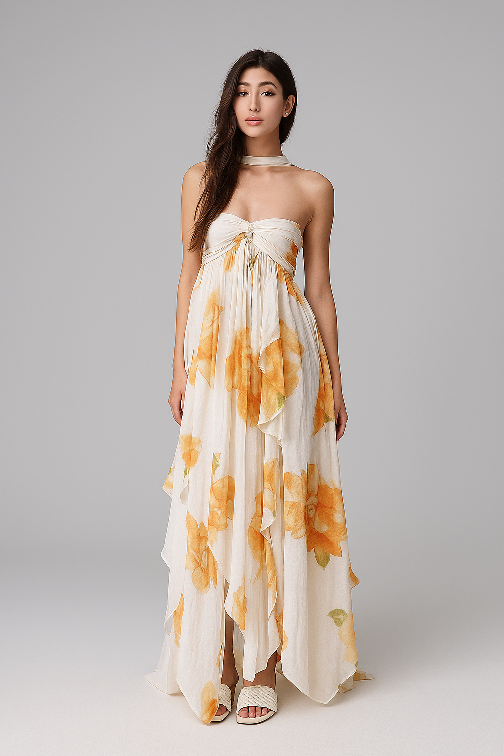 Vestido Aumare Beaulieu largo fluido en estudio