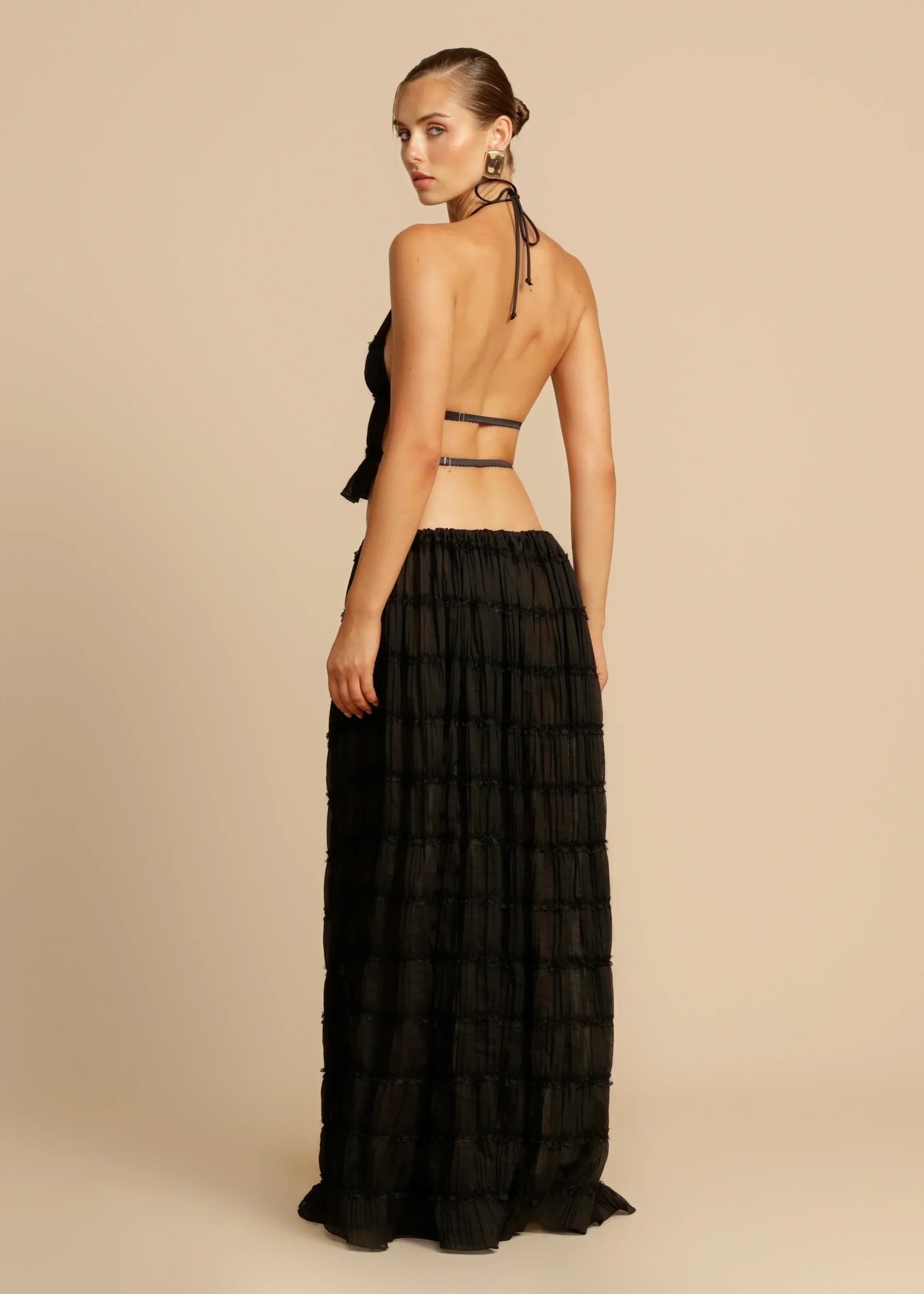 Conjunto Aumare Isla Mujeres negro — falda larga
