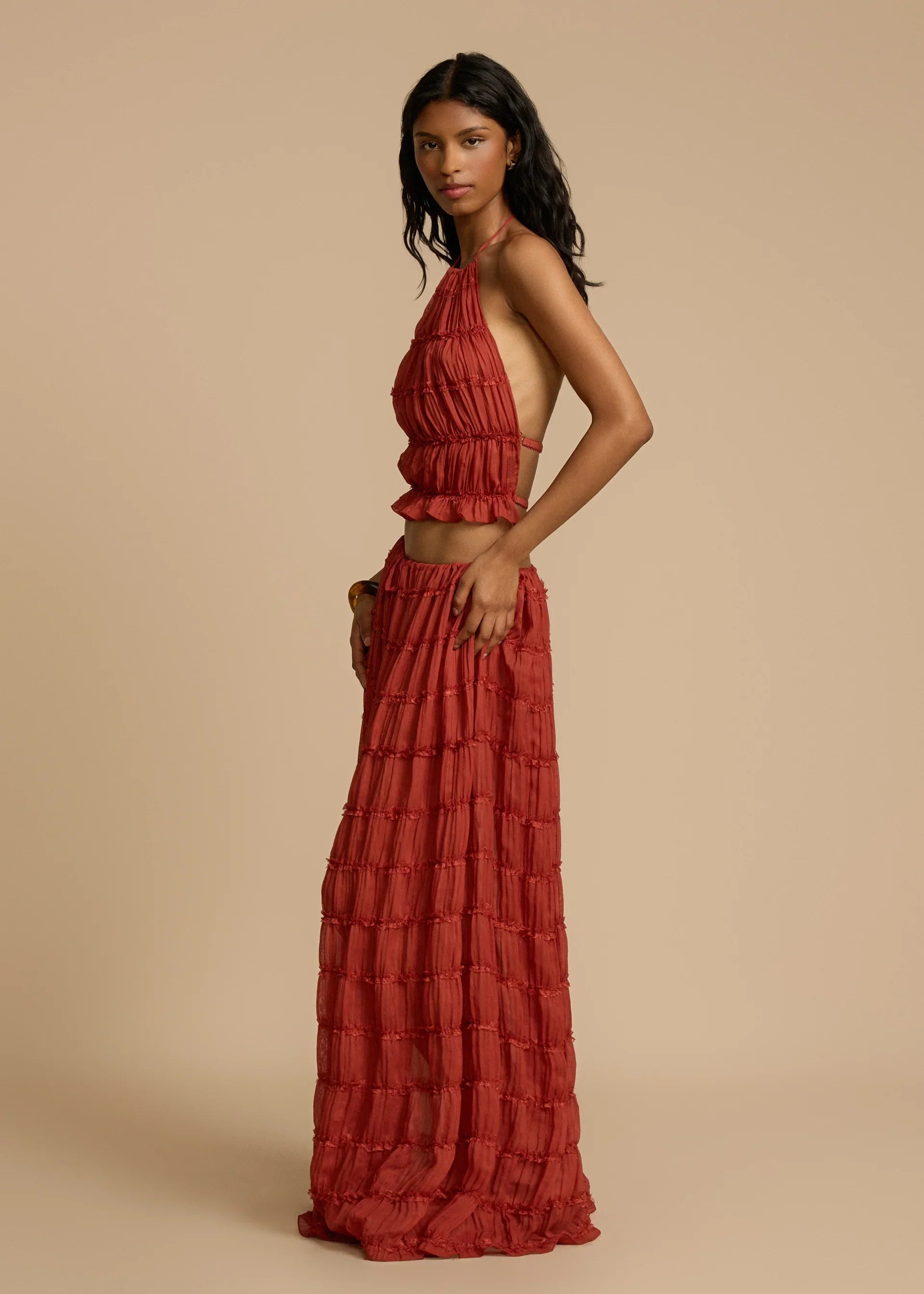 Conjunto Aumare Isla Mujeres rojo — look completo