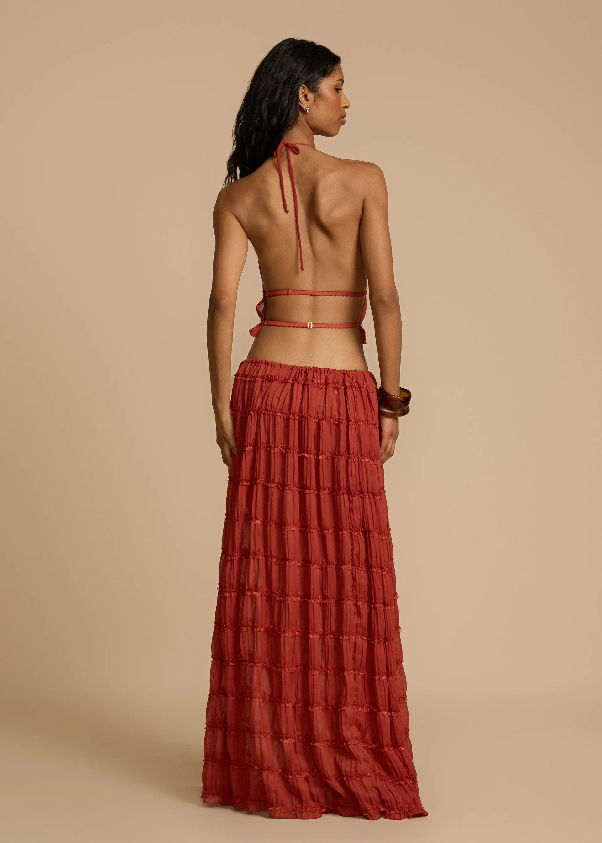 Conjunto Aumare Isla Mujeres rojo — vista de cuerpo entero