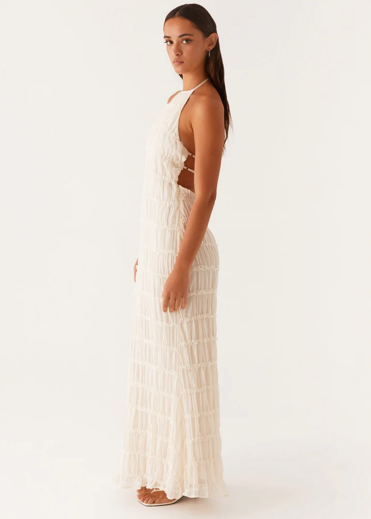 Vestido largo blanco hueso Aumare Tropea