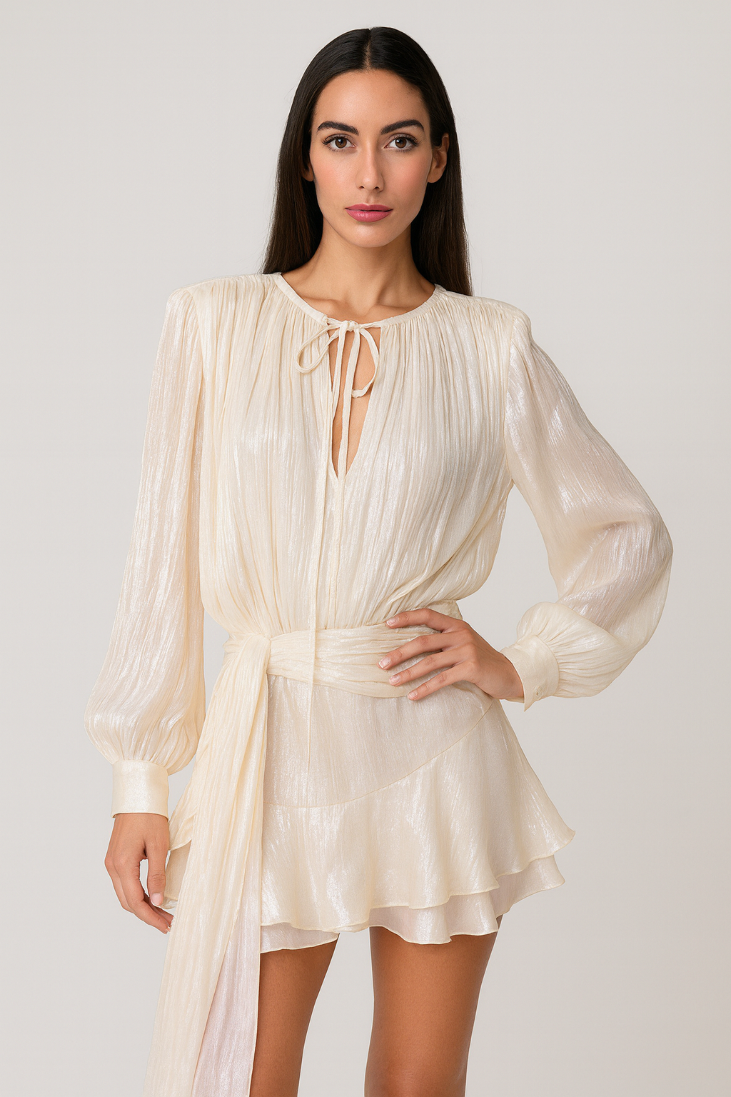 Vestido Aumare Lipari corto satinado resort wear