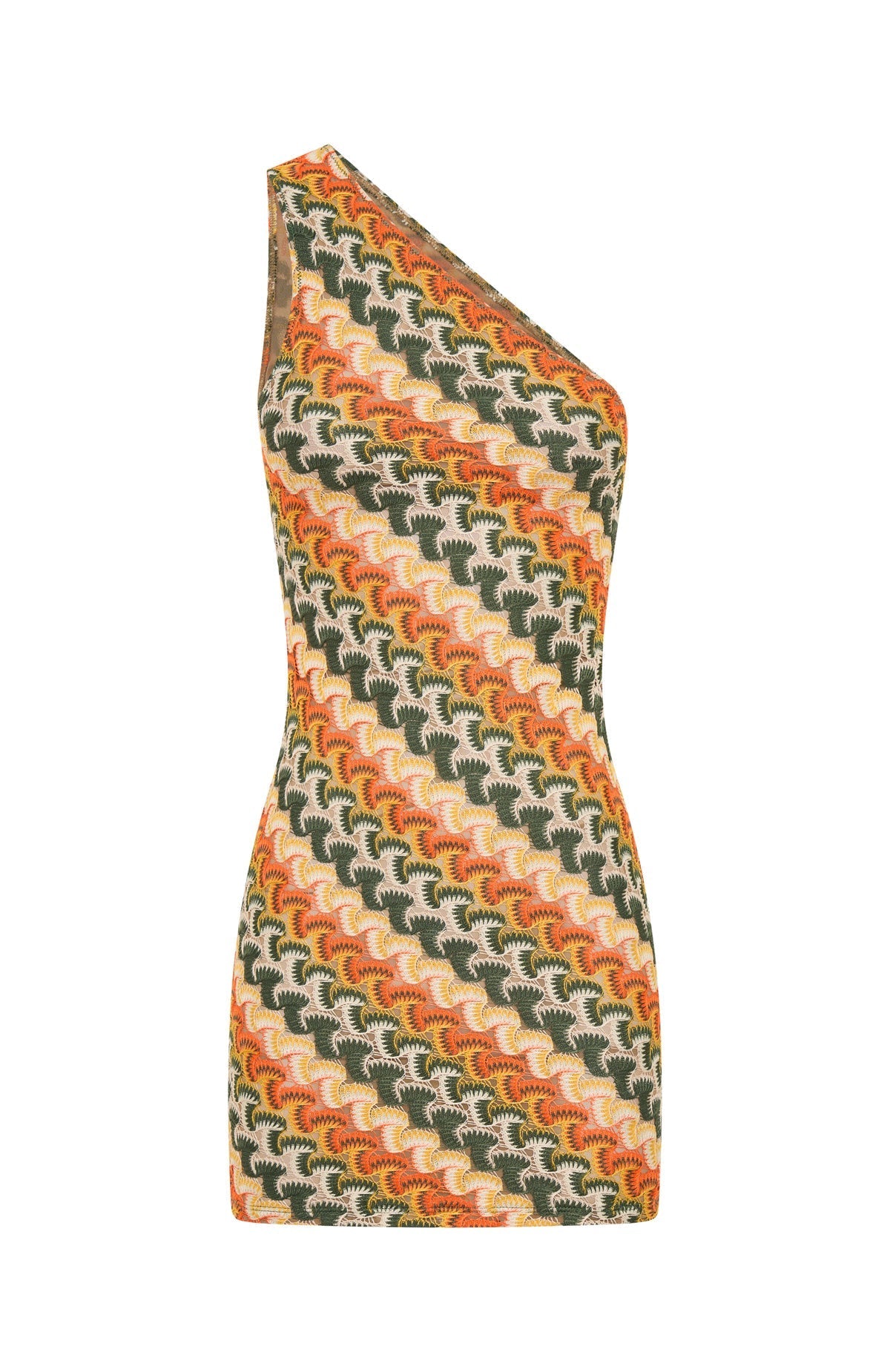 Vestido Aumare Ibiza naranja detalle de silueta