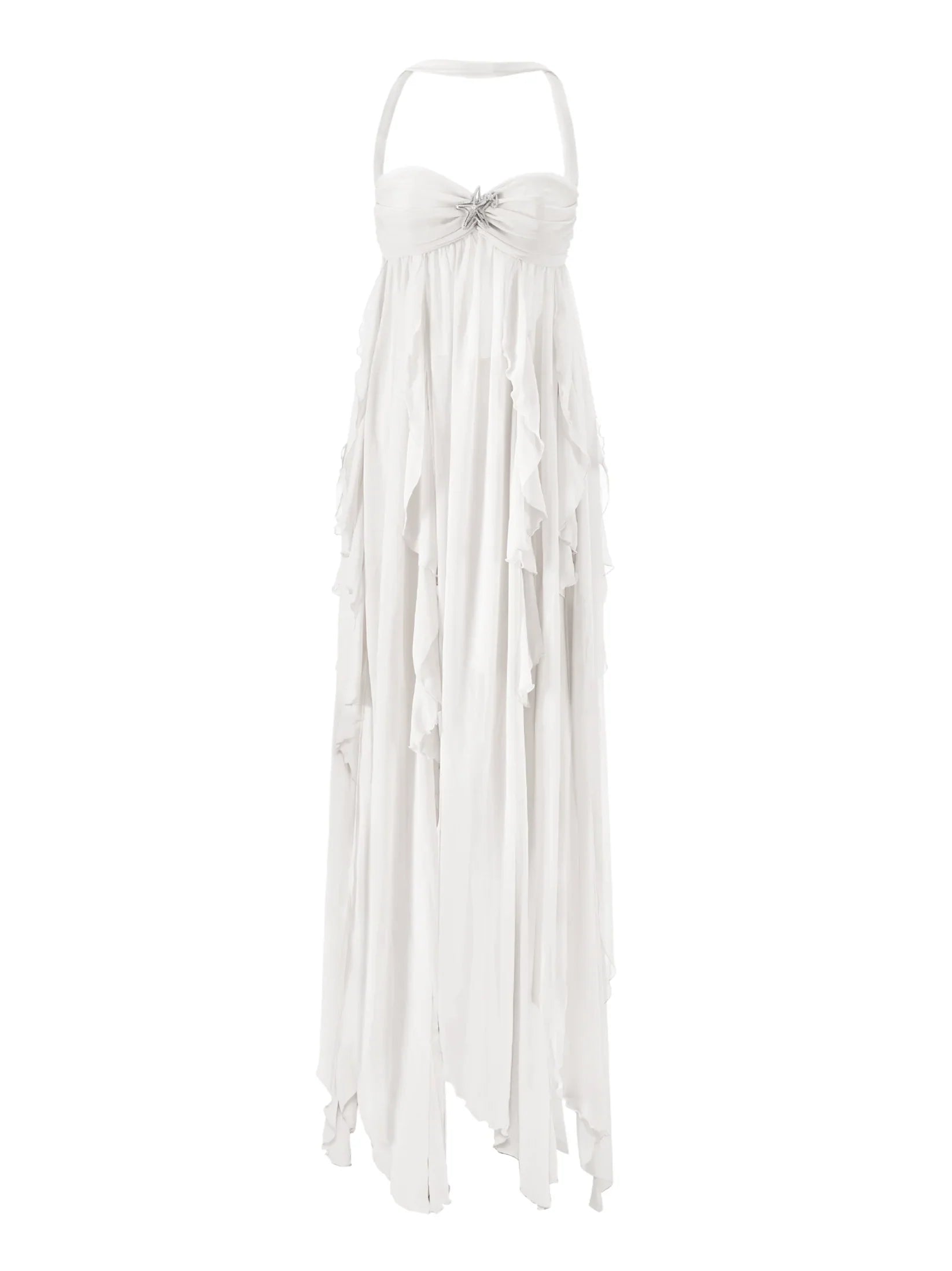 Vestido Aumare Beaulieu blanco liso vista frontal