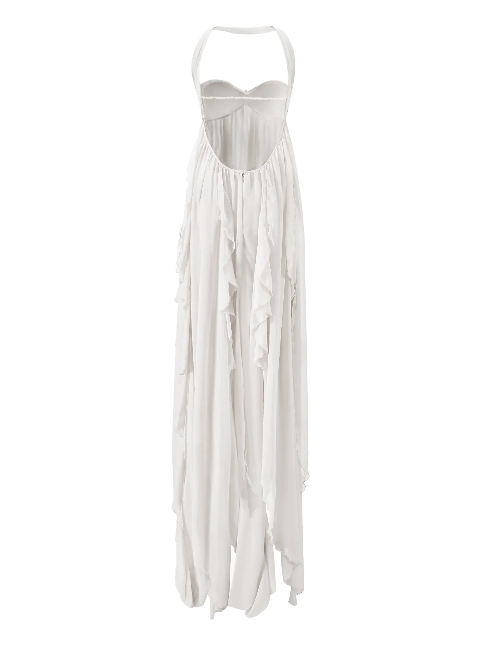 Espalda del vestido Aumare Beaulieu blanco