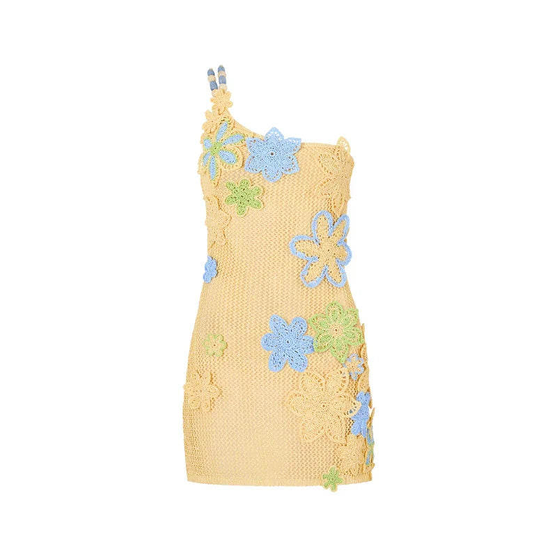 Vestido de playa crochet con flores — Aumare Positano Alta