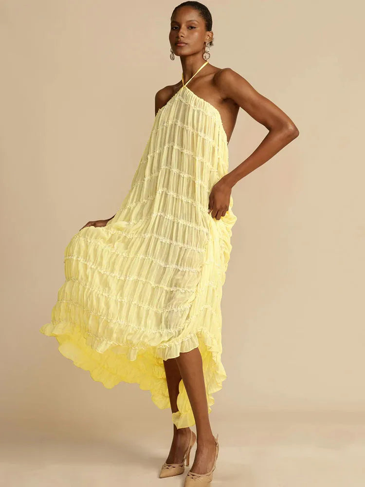 Vestido Aumare Polignano en color amarillo
