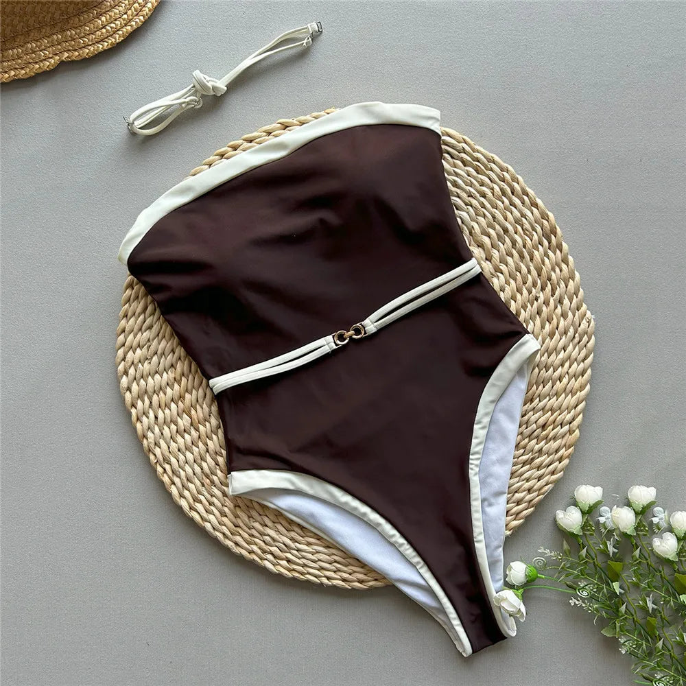 Traje de baño entero resort Aumare Gigi — detalle de tela