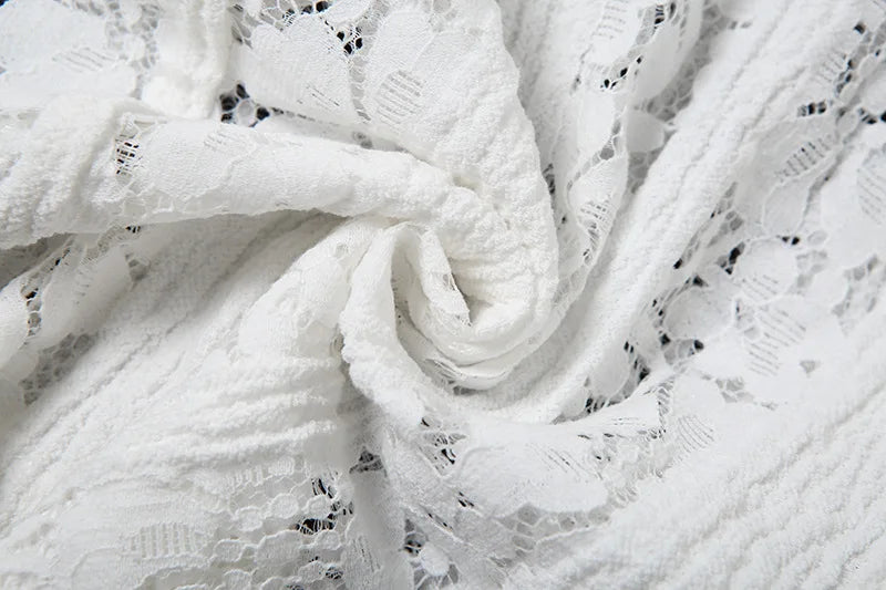 Vestido resort wear crochet artesanal en blanco