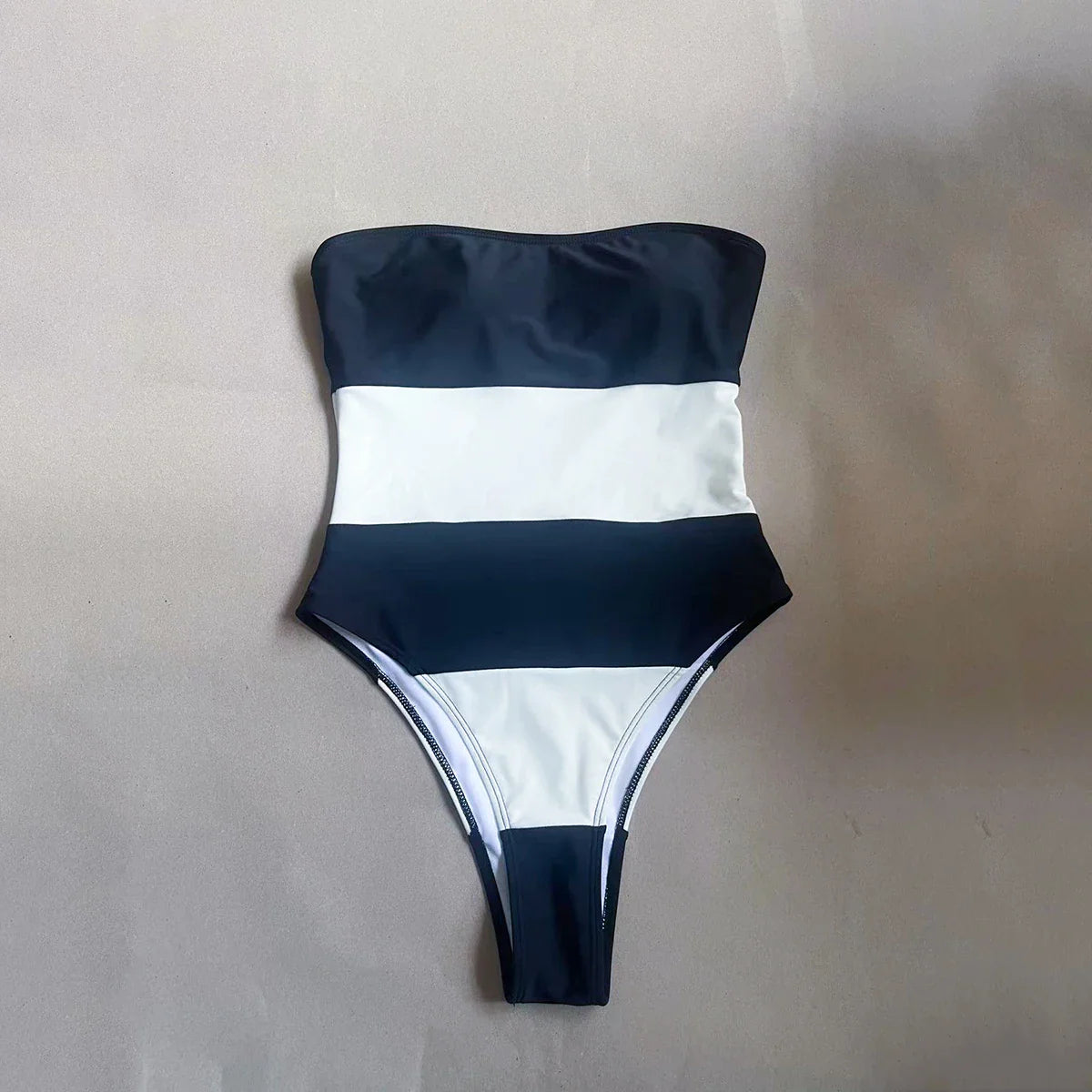 Traje de baño completo Aumare Colette blanco y negro