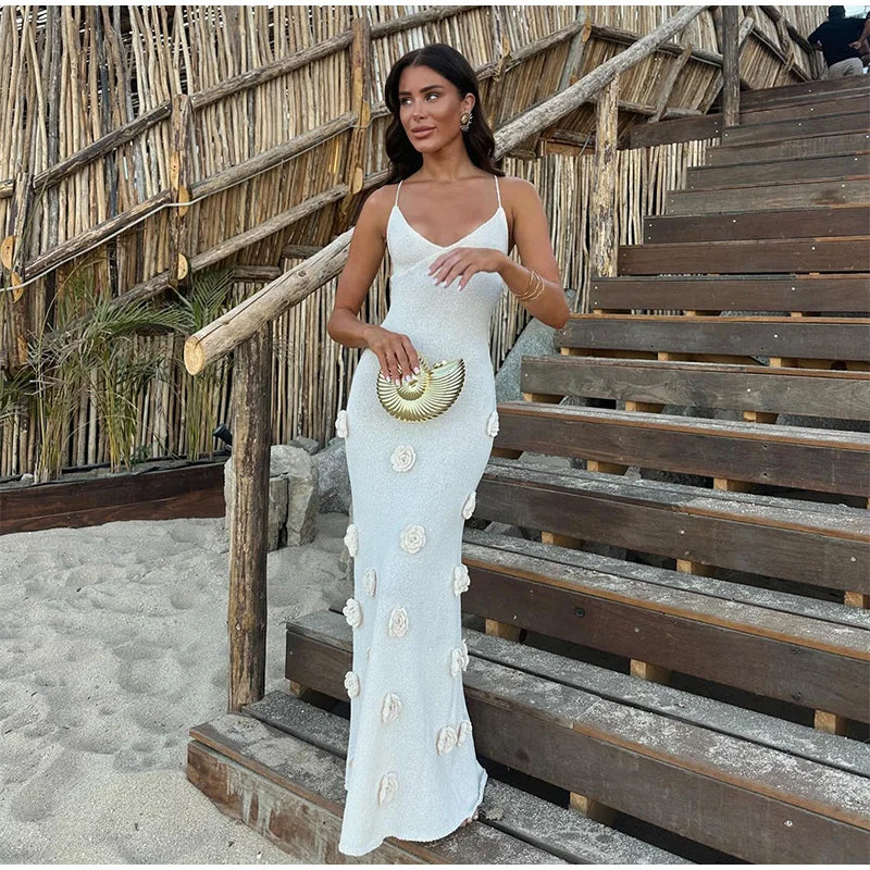 Vestido Aumare Hydra largo a crochet — vista detallada