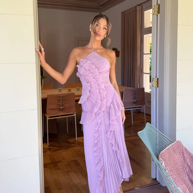 Vestido Aumare Portovenere de gasa fluida resort wear de lujo