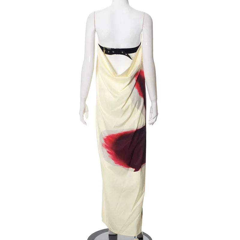 Vestido Aumare Paros largo fluido en poliéster