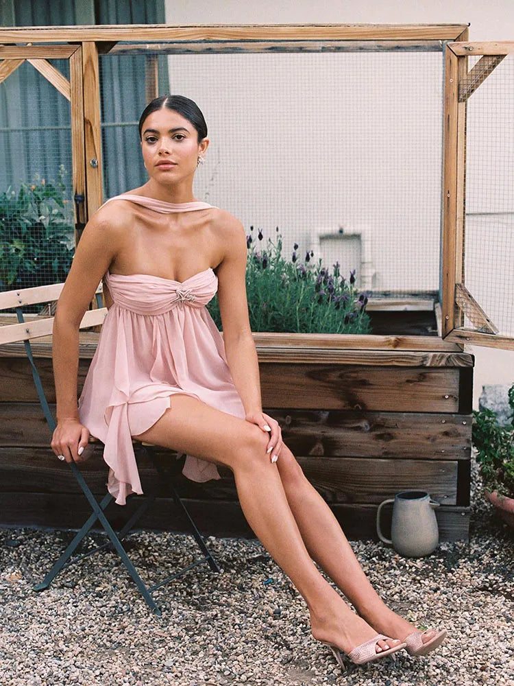 Vestido Aumare Bandol — detalle de la falda fluida