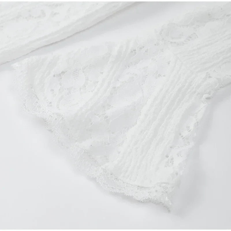 Vestido largo Saint-Tropez tejido a mano blanco
