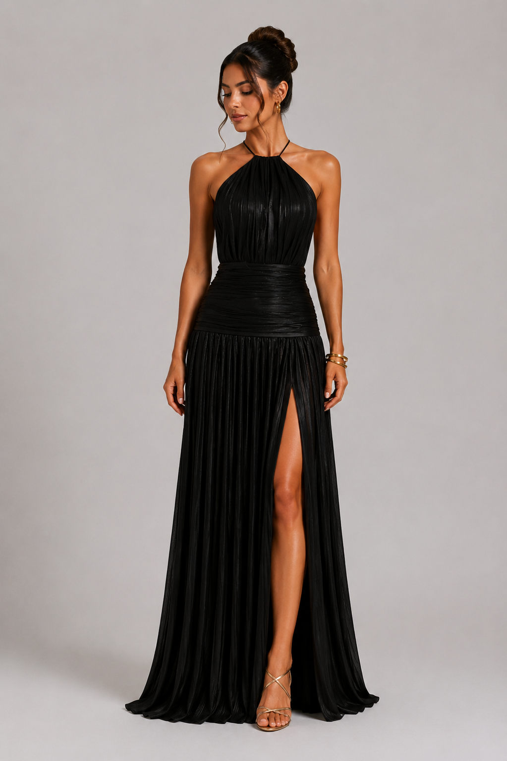 Vestido Aumare Menton negro vista frontal