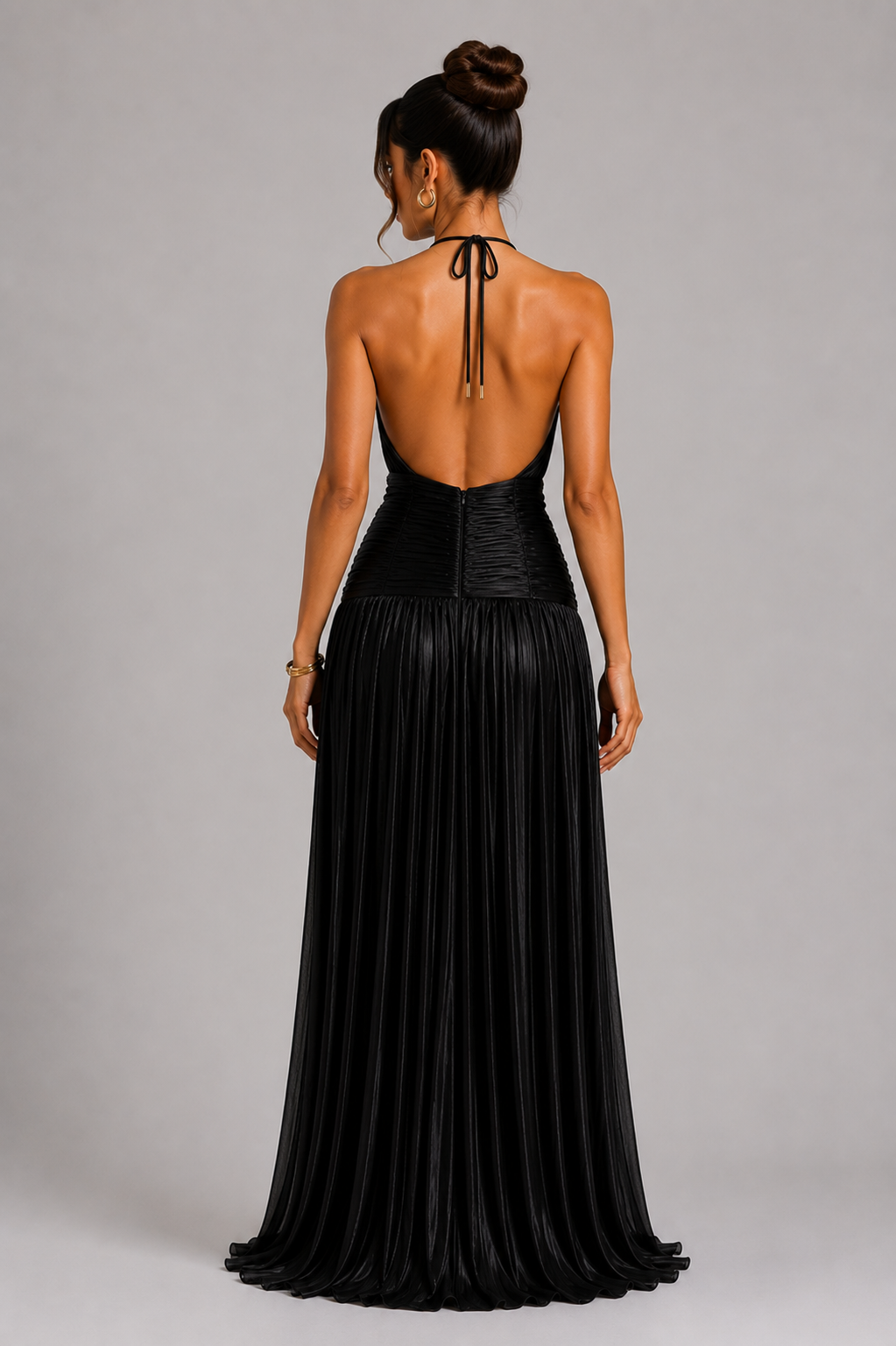 Vestido Aumare Menton negro detalle