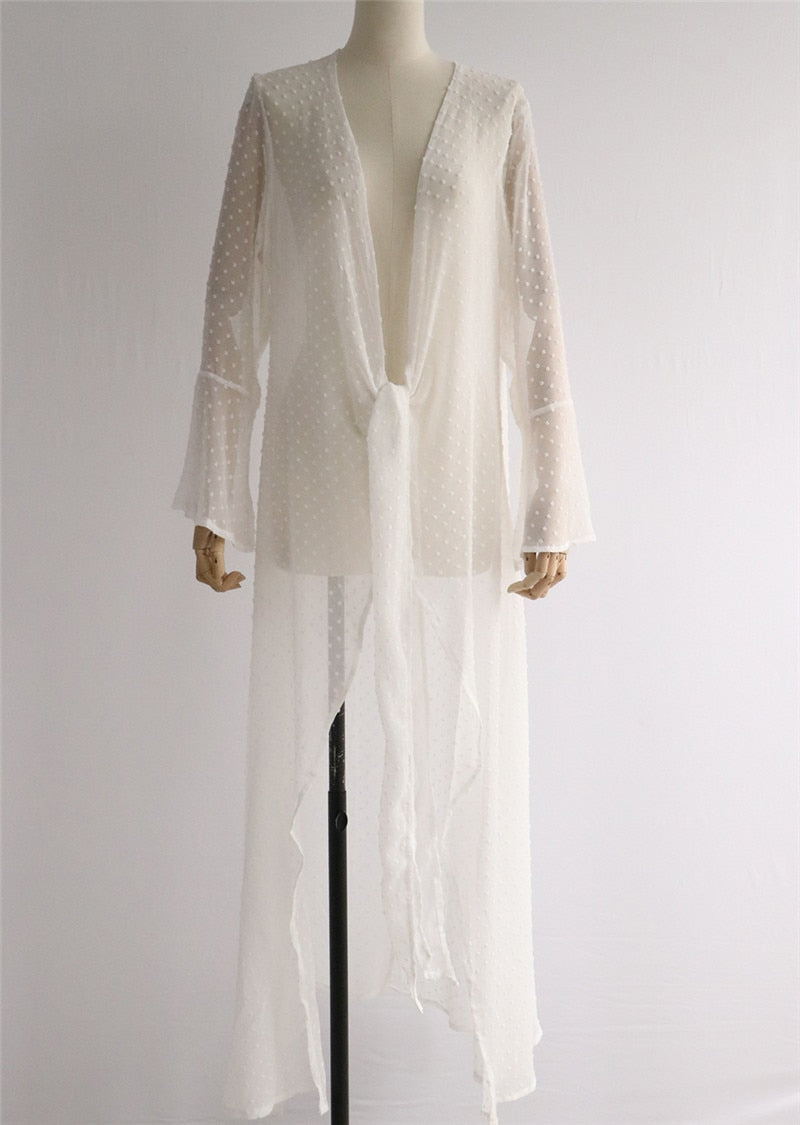 Salida de playa Aumare Vanessa caida fluida estilo kimono