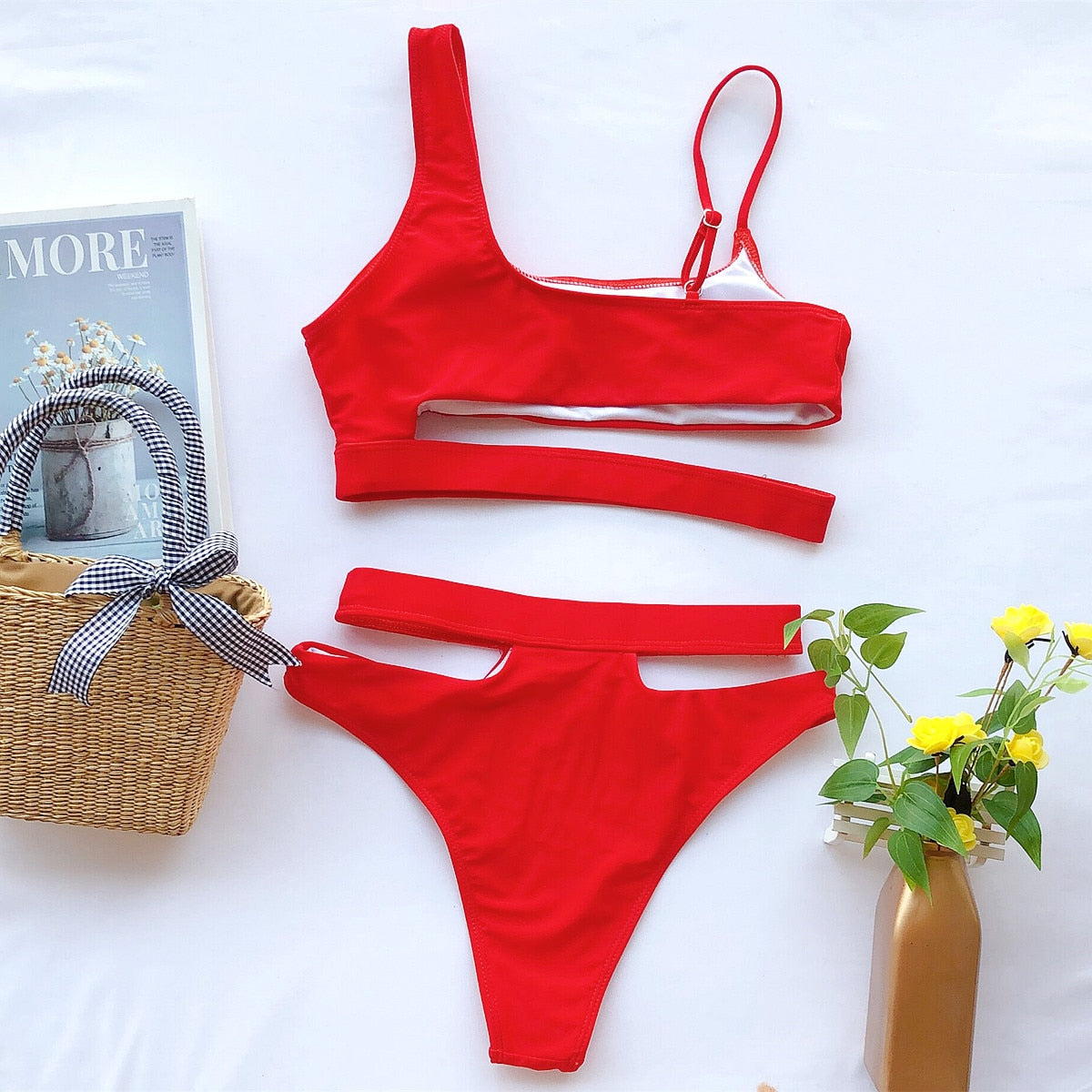 Bikini de tiro alto Aumare Veruschka para playa