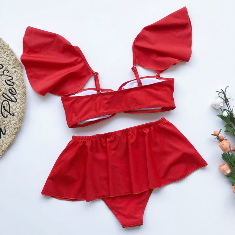 Bikini Talitha Rojo cintura alta hot pant